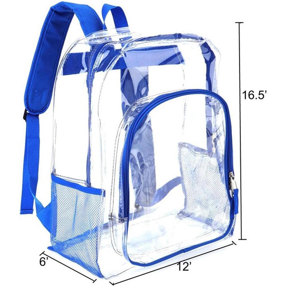 Clear Backpack With Blue Trim - image 4
